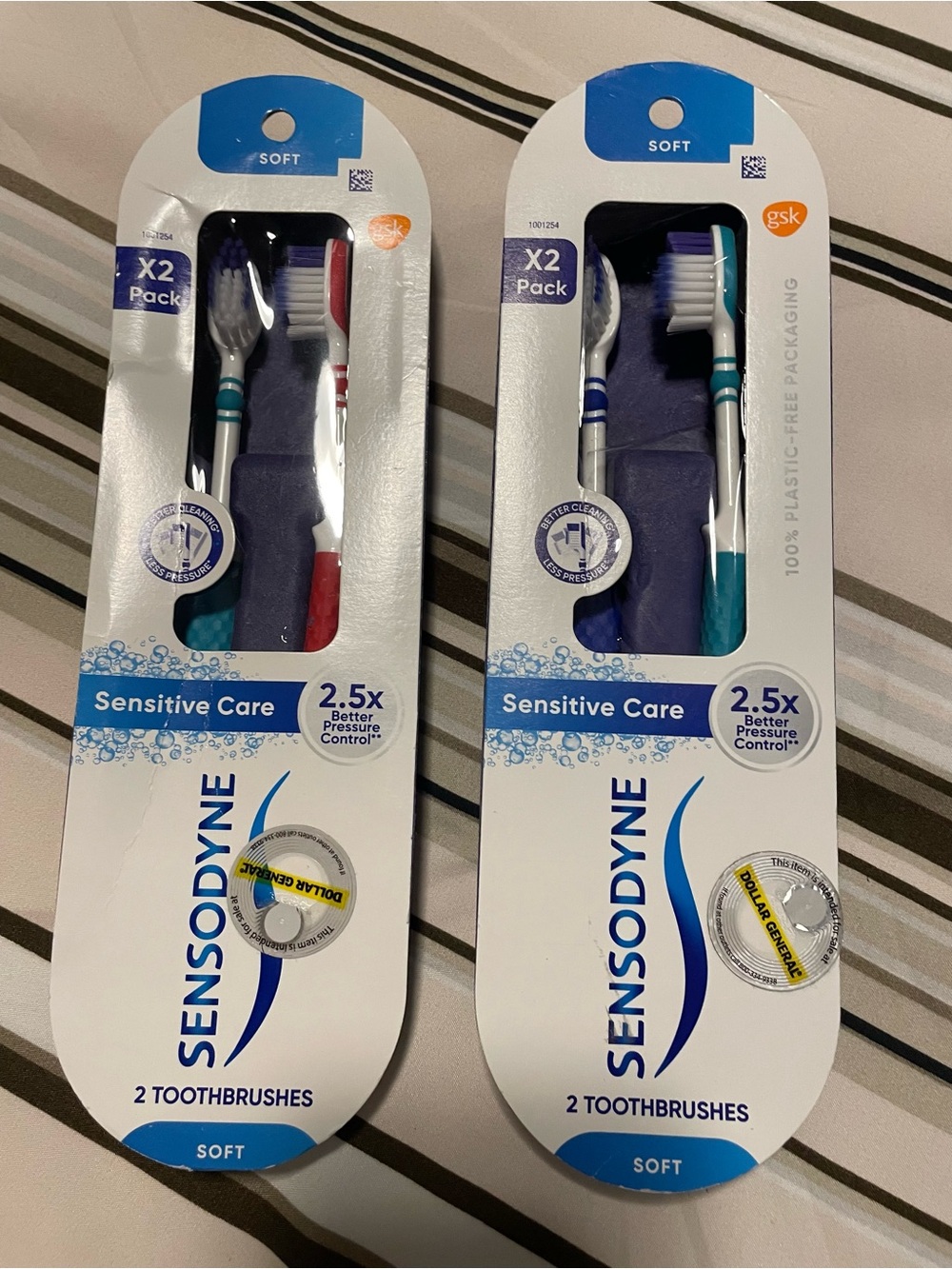 2 packs new Sensodyne Sensitive Care Toothbrush Soft 2 Count